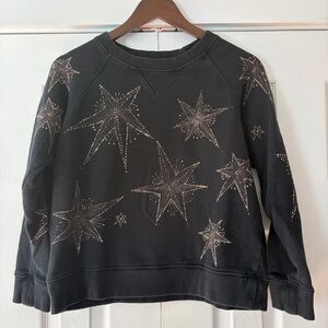 Mother Black Star-Patterned Women's Sweatshirt Size Small EUC